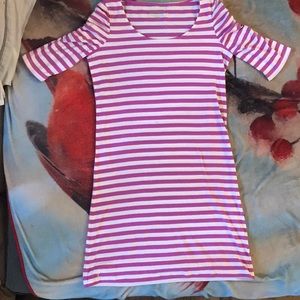 Purple with white stripes, medium